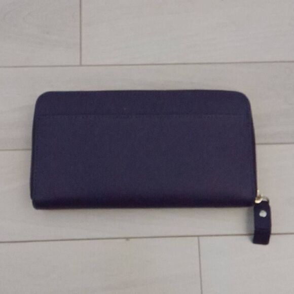 Kate Spade New York Womens Larchmont Avenue Neda Zip Around Leather Wallet Blue - Picture 2 of 4